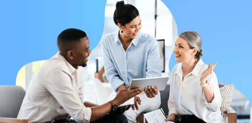 group of businesspeople working together in an office