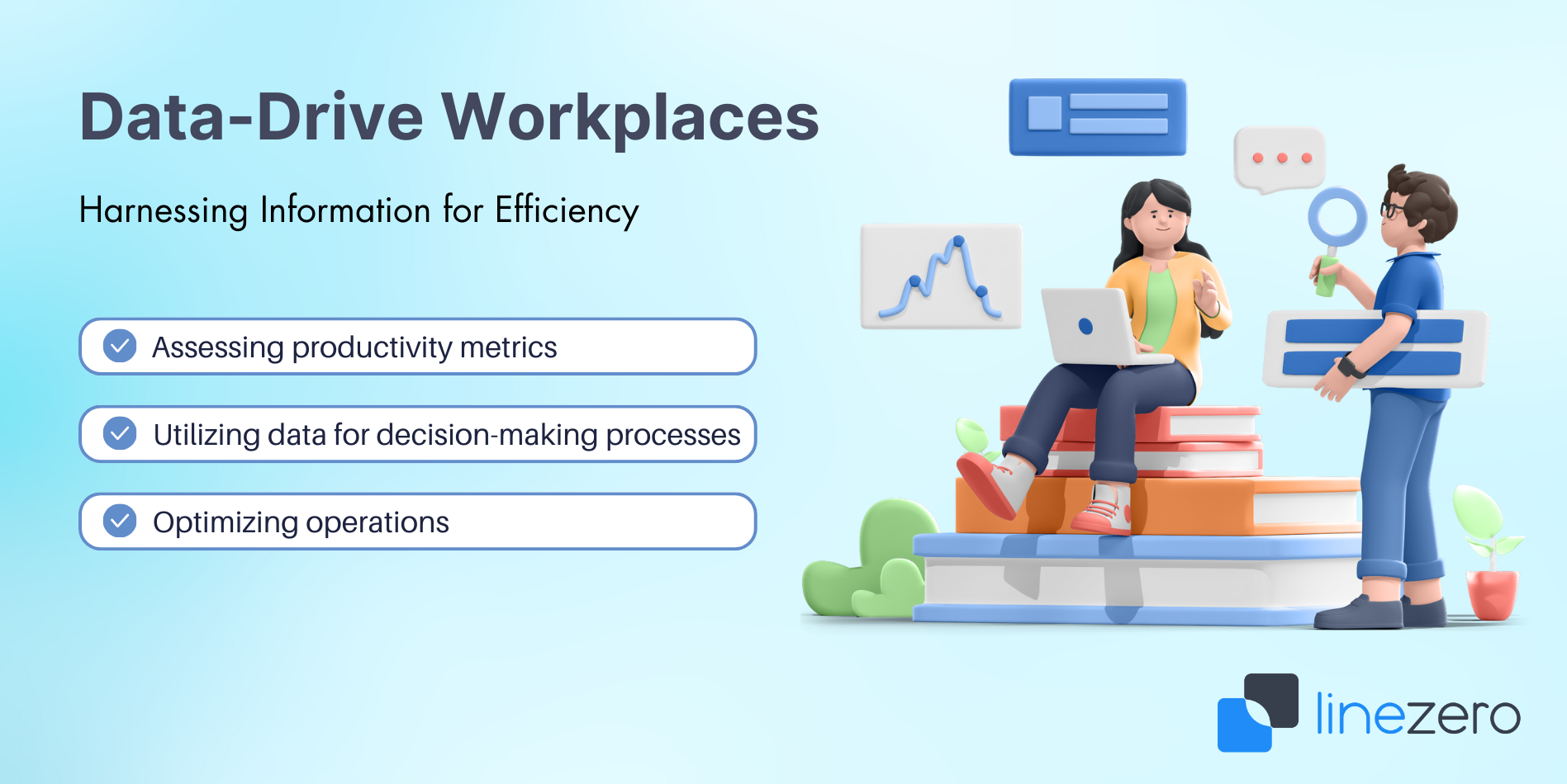 infographic data drice workplaces - harnessing information for efficiency 3 steps