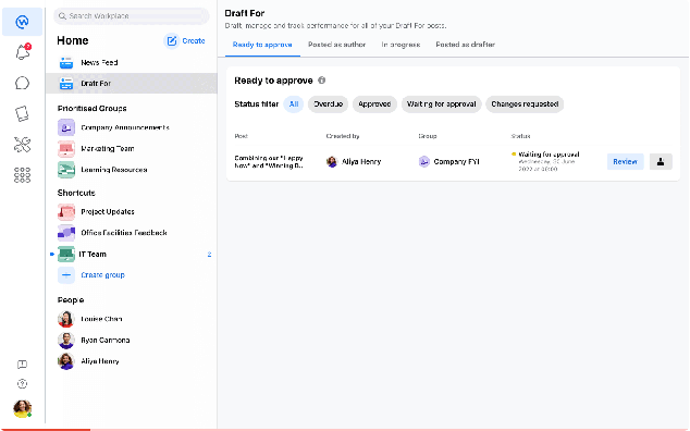 Draft For authors on workplace from meta
