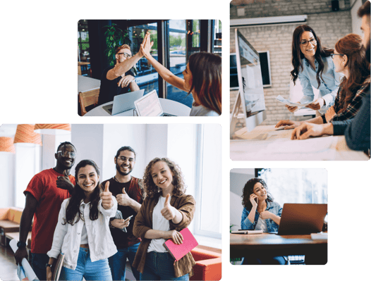 digital employee experience represantation with people using technology to enhance it