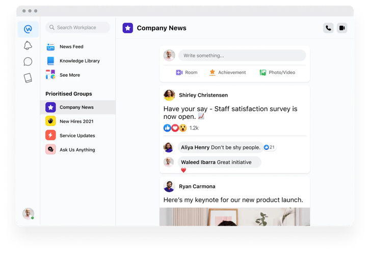 example of Groups feature in workplace from meta
