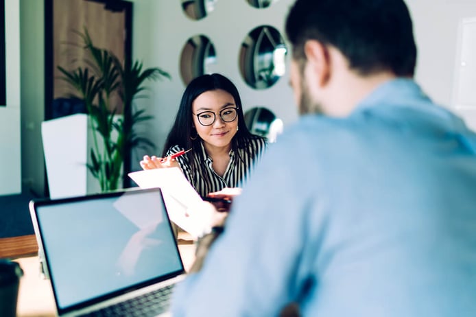 Hr Manager talking to an employee