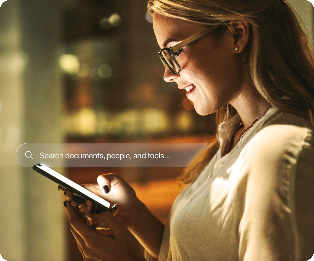 businesswoman using intranet on mobile 
