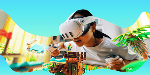 girl exploring the metaverse while wearing meta quest 3