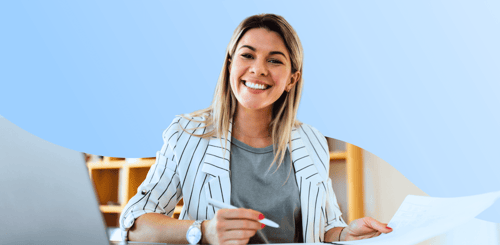 Smiling woman in an office