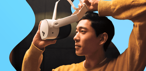 man wearing Meta Quest device