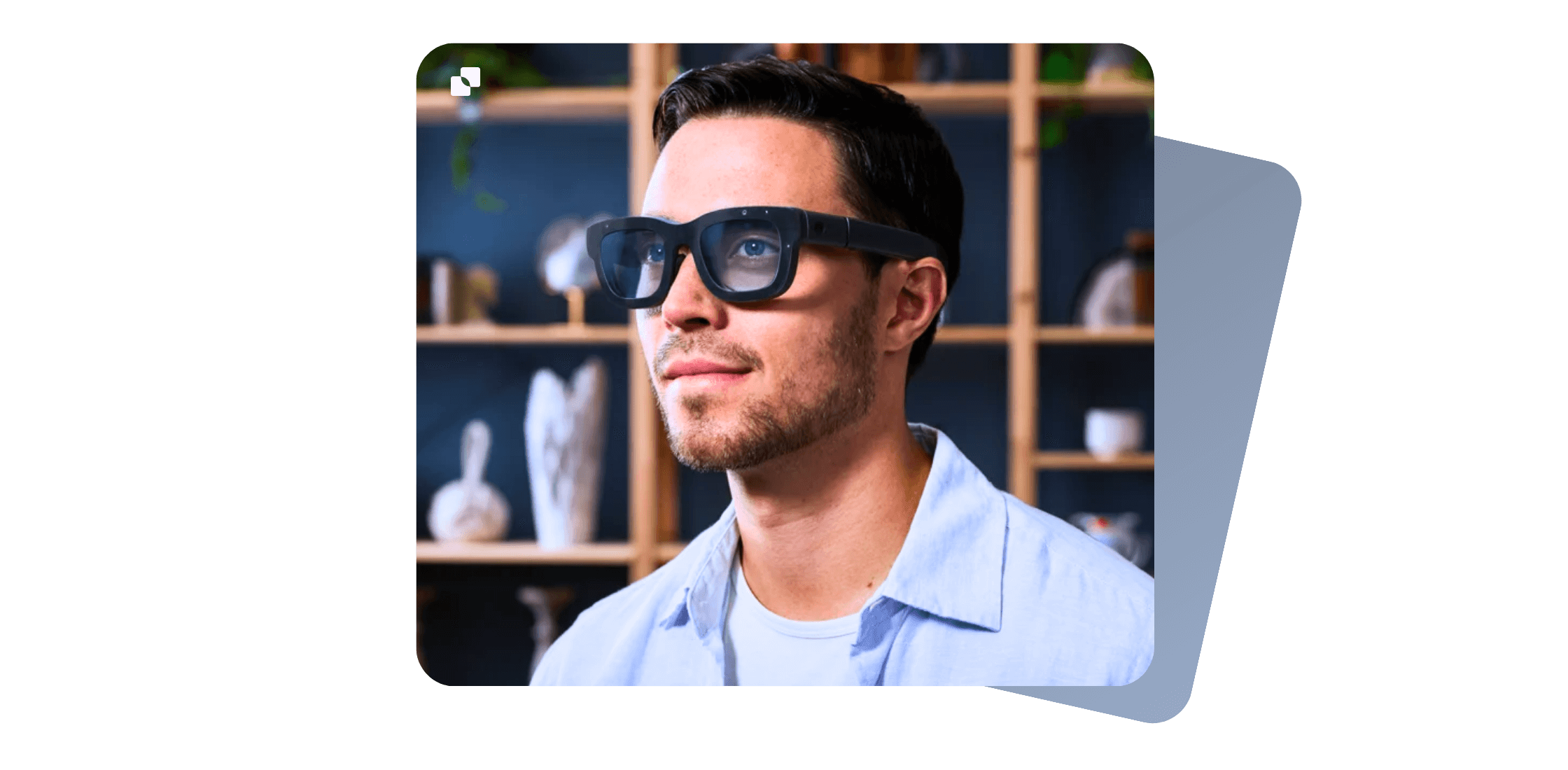 man wearing Meta Orion glasses