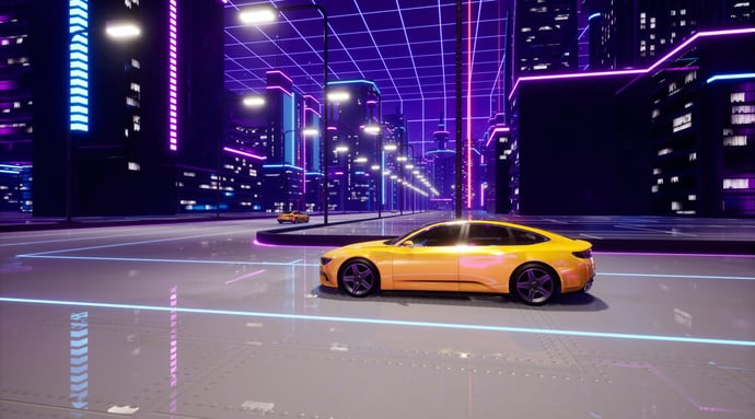 mixed reality technology showcasing a Nissan car