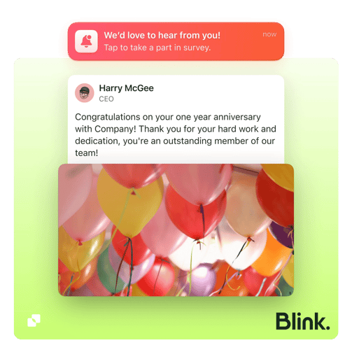 image of how the Blink personalized notification pops up