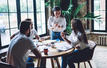 Employees smiling