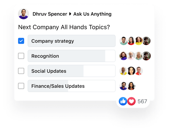 Polls for company employee experience