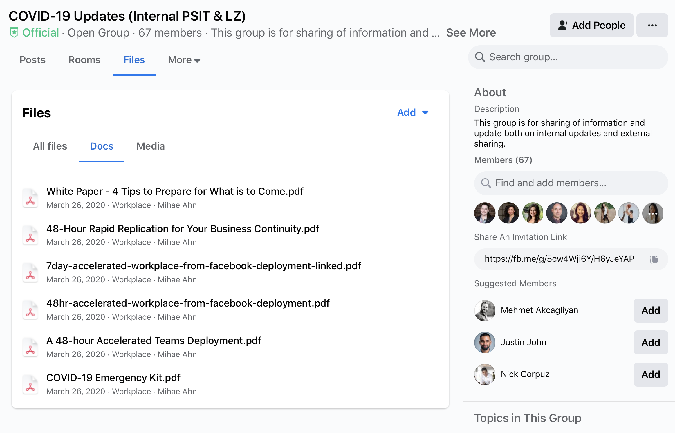 share documents on Workplace from Facebook