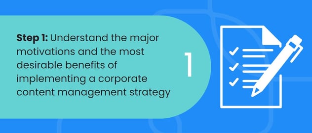 step 1 - corporate content management