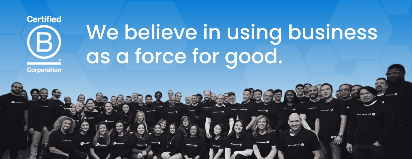 LineZero team celebrating the B corp certificiation 