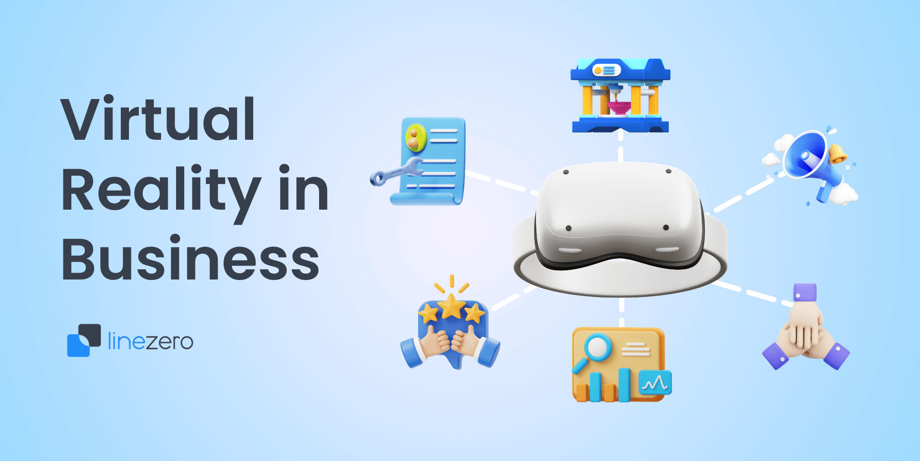 VR in Business graphic VR quest device