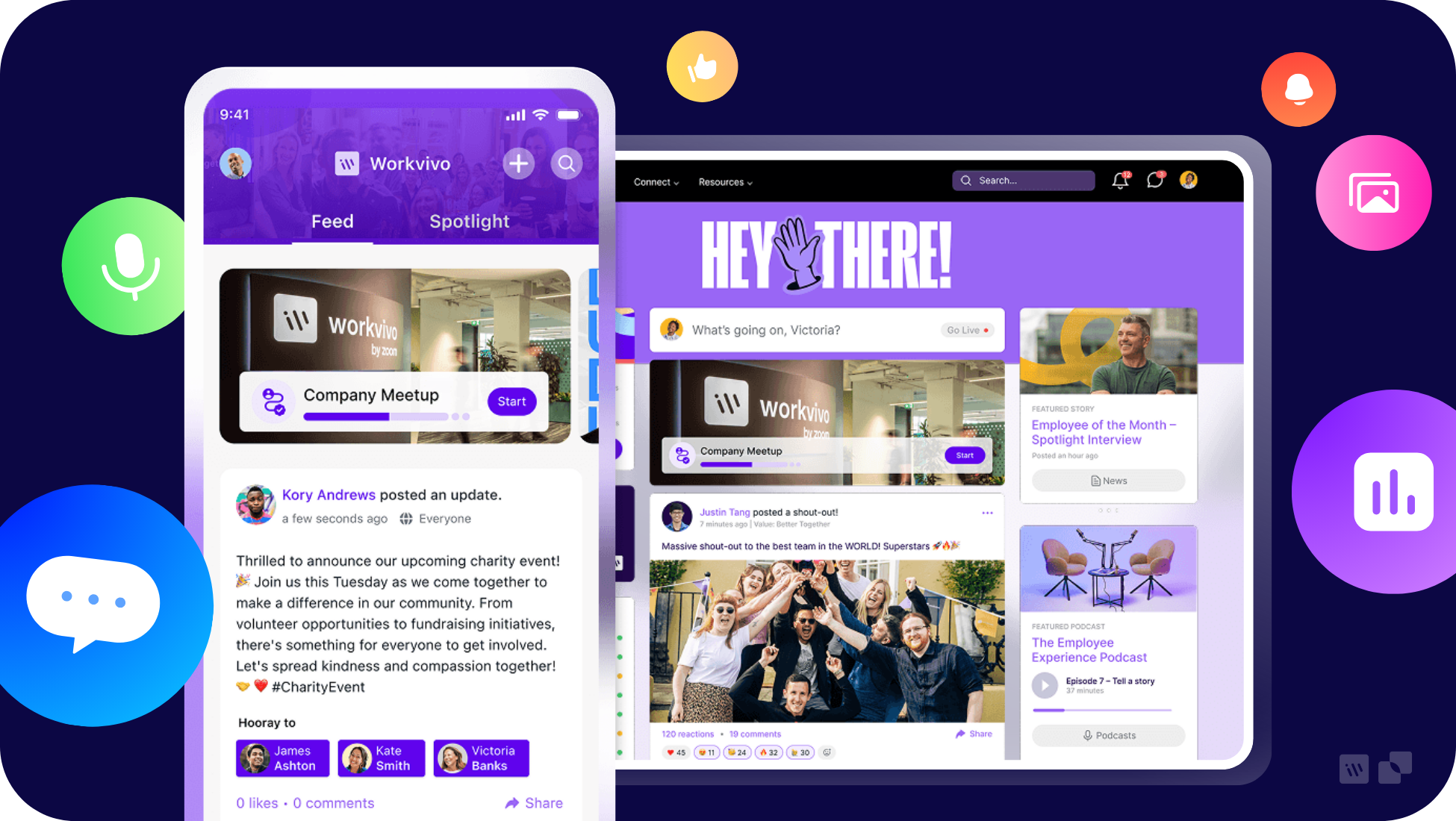 Workvivo Mobile and Desktop Platform