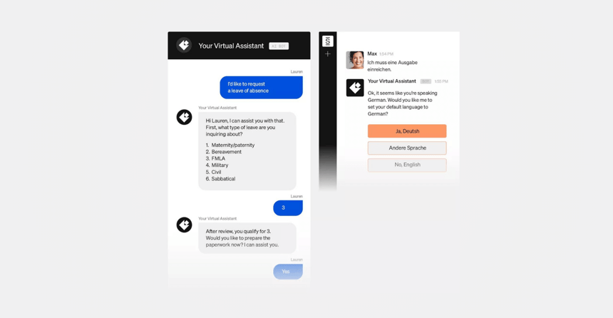 Picture of Simpplr's AI Assistant bot, highlighting its capabilities in personalized content 