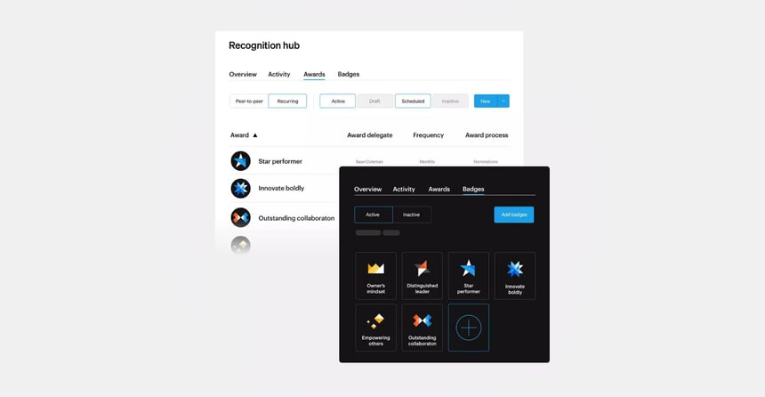 Simpplr recognition hub shown on a computer screen
