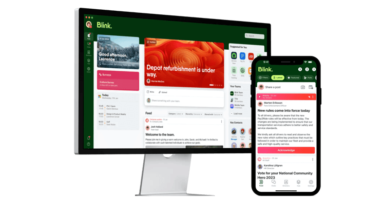 blink feed showcased on desktop and blink app