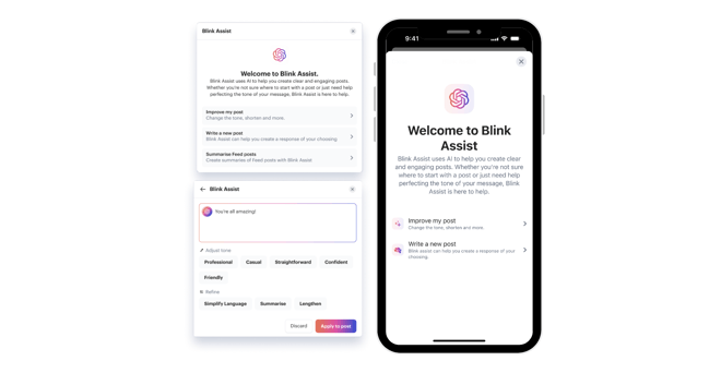 blink AI Assist feature on blink app