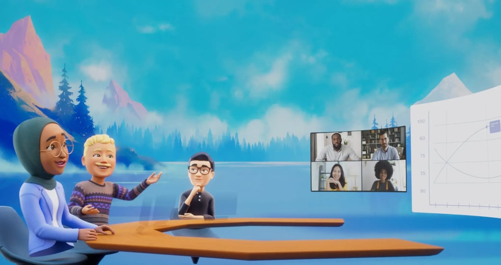 avatars in a metaverse meeting