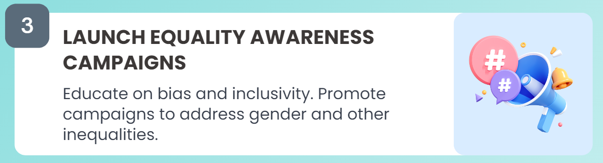 banner explaining the importance of launch equality awareness campaign to adress inequalities