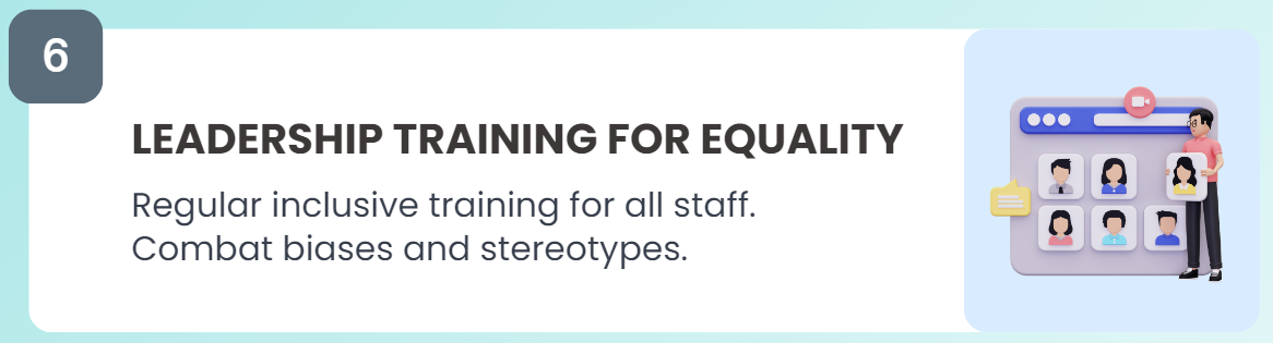 a banner explaining the leadership training for equality