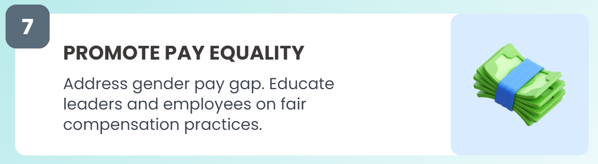 promote pay equality to address gender equality