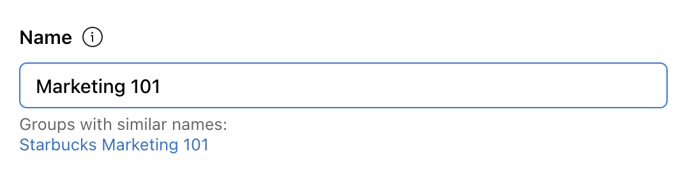 name groups marketing 101